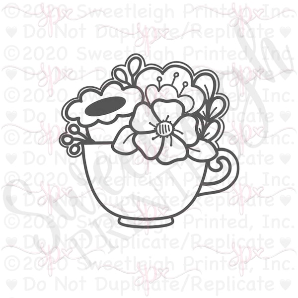 Floral Teacup 2020 Cookie Cutter
