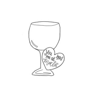 Wine Glass with Heart Cookie Cutter