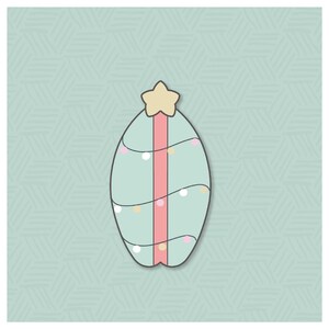 Christmas Surfboard Cookie Cutter