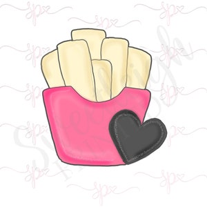 French Fries with Heart Cookie Cutter