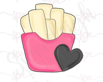 French Fries with Heart Cookie Cutter