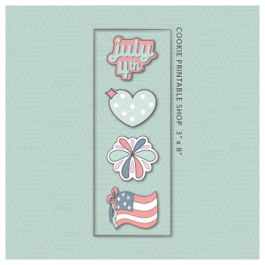 4th of July Mini 4 Piece Cookie Cutter Set