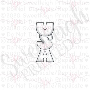 Vertical USA Cookie Cutter