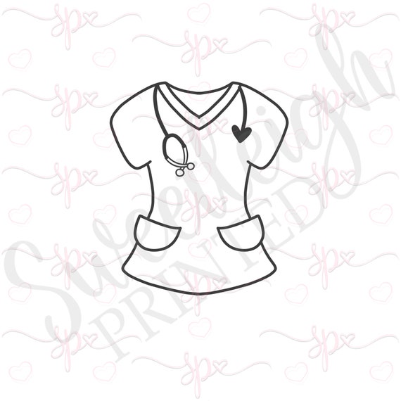 Nurse Scrubs Cookie Cutter Etsy