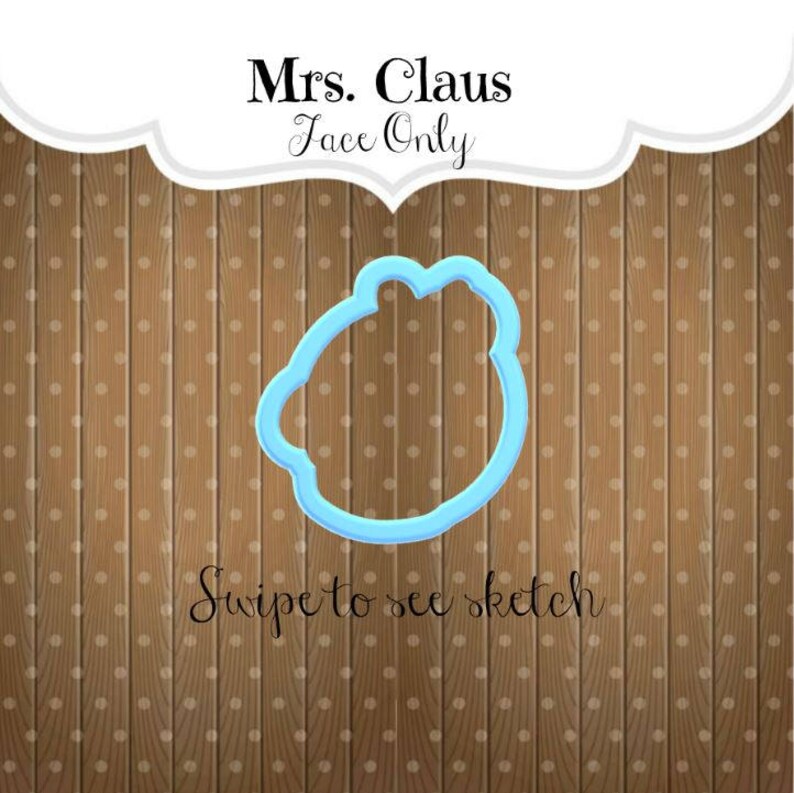 Mrs Claus Cookie Cutter Mrs Claus Face Cookie Cutter