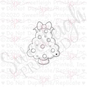 Scallop Tree With Bow and Ribbons Cookie Cutter