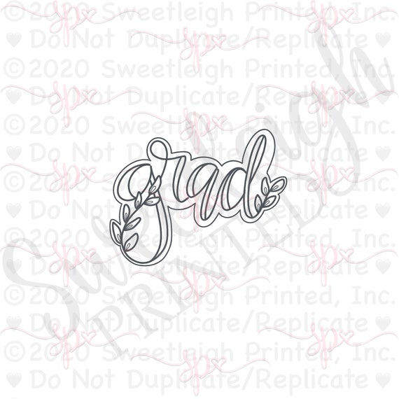 Greenery grad Word Cookie Cutter - Etsy