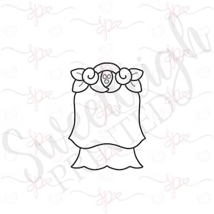 Floral Veil Cookie Cutter