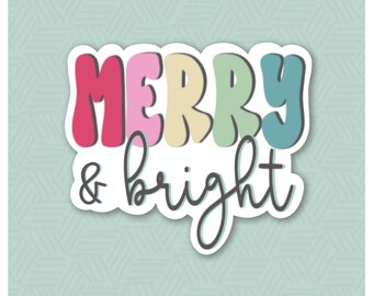 Merry & Bright 2022 Hand Lettering Cookie Cutter