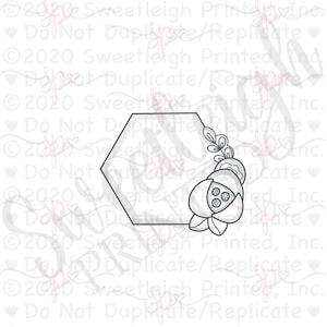 Floral Honeycomb Cookie Cutter, Floral Hexagon Cookie Cutter.