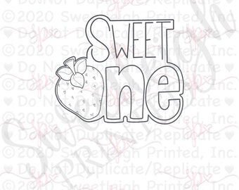 Sweet One Strawberry Plaque Cookie Cutter