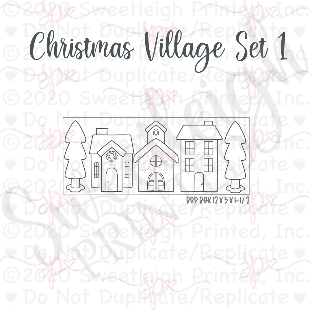 Christmas Village Sets Cookie Cutters Etsy