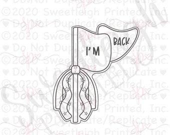 I'm Back Pennant Cookie Cutter