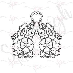 Floral Lungs Cookie Cutter