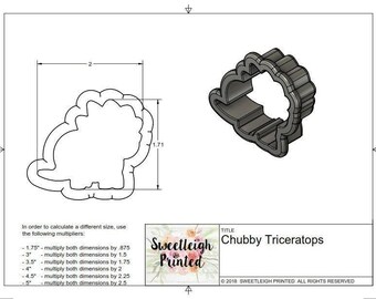 Chubby Triceratops Cookie Cutter