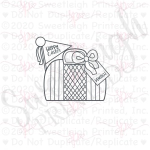 Jelly Basket with Tag and Pennant 2 Cookie Cutter