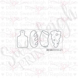 Cheese and Meat Board Set 1 Cookie Cutters