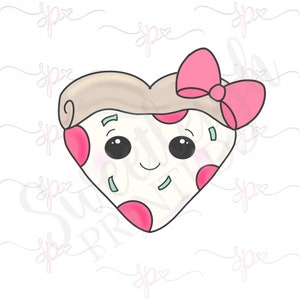 Girly Pizza Slice Heart Cookie Cutter