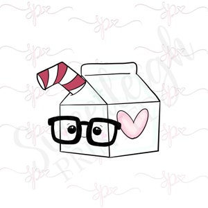 Nerdy Milk Carton with Straw Cookie Cutter