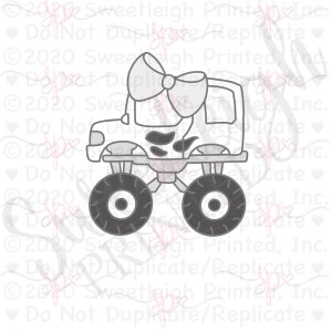 Girly Monster Truck 2 Cookie Cutter