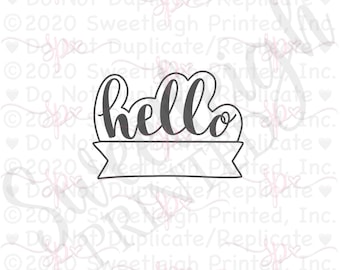 Hello Banner Cookie Cutter