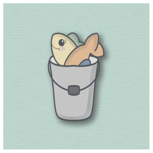Tall Fish in a Bucket Cookie Cutter