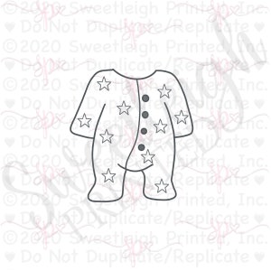 Footed Baby Pajamas Cookie Cutter