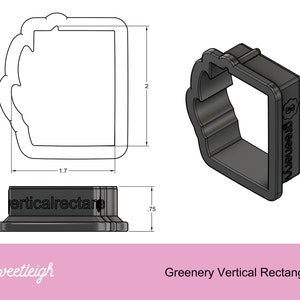 Greenery Vertical Rectangle Cookie Cutter