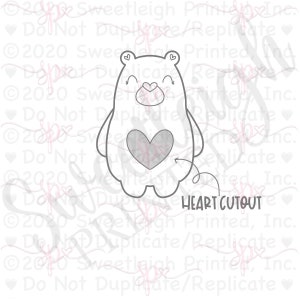 Heart Cutout Chunky Bear cookie cutter