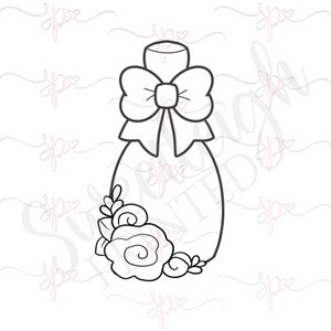 Floral Bubbly Bottle Cookie Cutter
