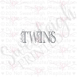 Greenery TWINS Lettering Cookie Cutter