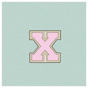 Varsity Letter X Cookie Cutter