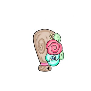 Floral Baseball Bat Cookie Cutter