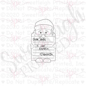 Santa with Letter Cookie Cutter