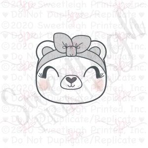 Girly Mama Bear Face 2021 Cookie Cutter