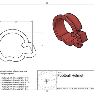 Football Helmet Cookie Cutter