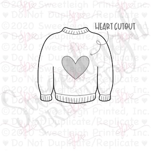 Heart Cutout Sweater 1 Cookie Cutter