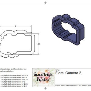 Floral Camera 2 Cookie Cutter