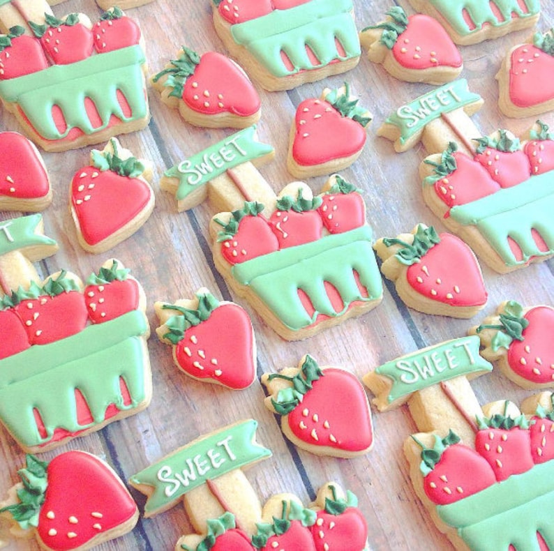 Strawberry Basket Cookie Cutter Etsy