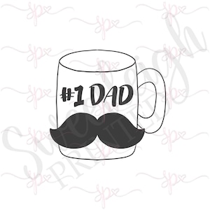 Tall Mug with Mustache Cookie Cutter