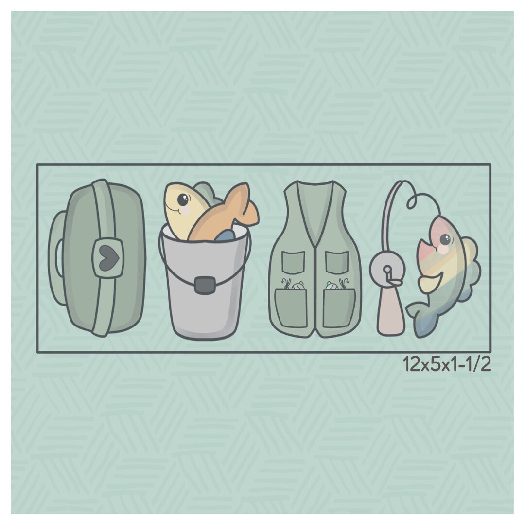 Tall Fisherman 4 Piece Cookie Cutter Set Etsy