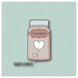 Heart Cutout Spice Jar Cookie Cutter