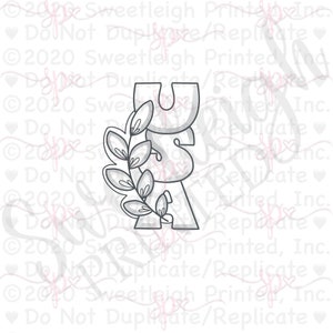 Vertical USA with Greenery Cookie Cutter