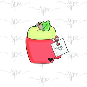 Apple Mug with Tag Cookie Cutter