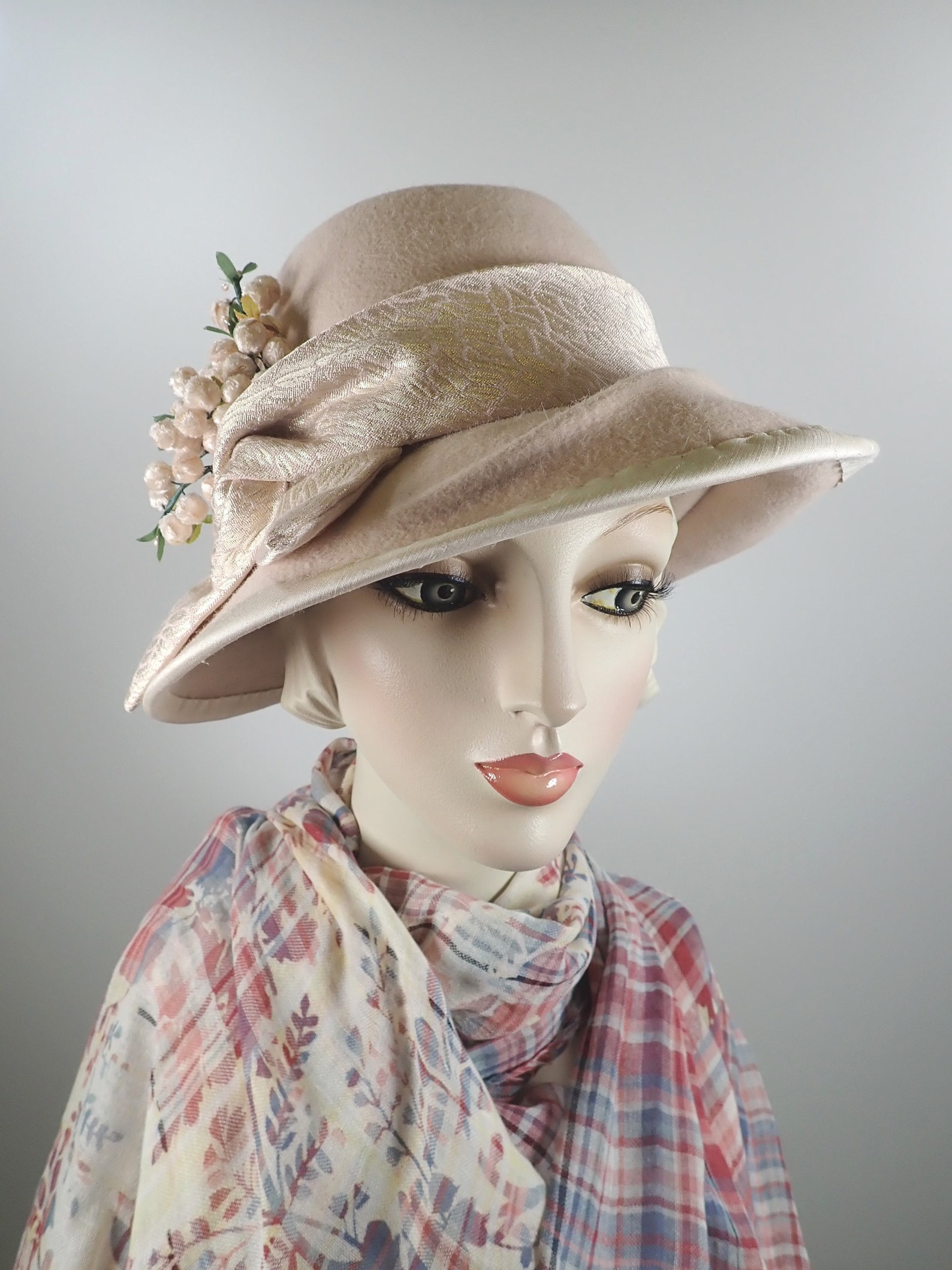 Womens pink fedora hat. Ladies wool felt hat. Womens Fashion Etsy