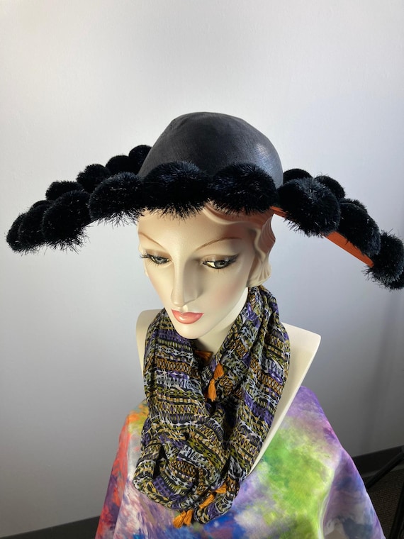 Veola Modes Ladies Vintage Burnt Orange and Black Hat  display picture 1