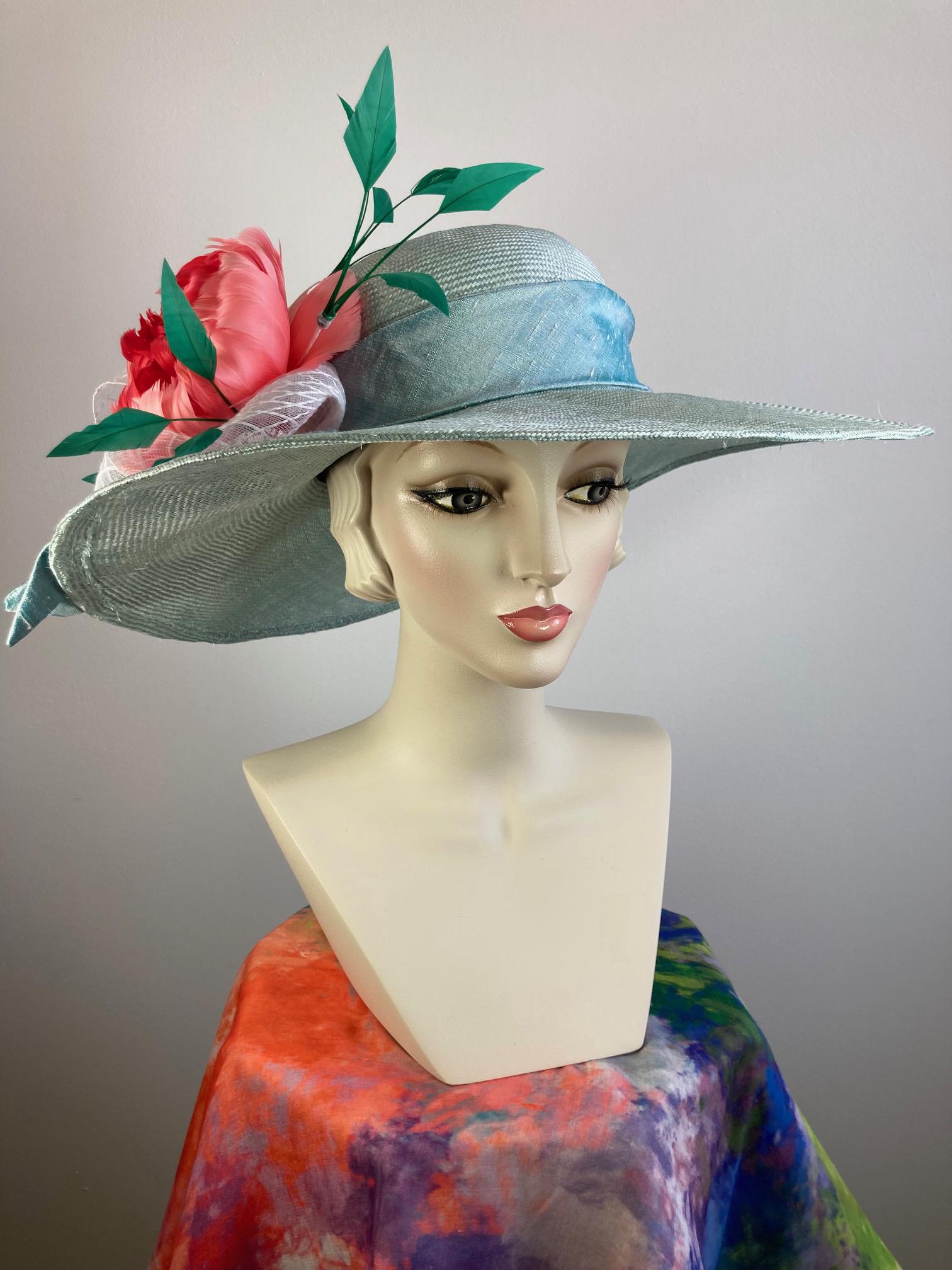 Ladies Dress Hats Light Blue - Etsy display picture 3