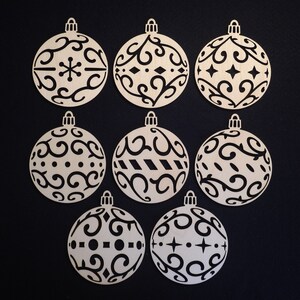 Fretwork 3D Illusion Ornaments - Set of 8 - Baltic Birch - Laser Cut