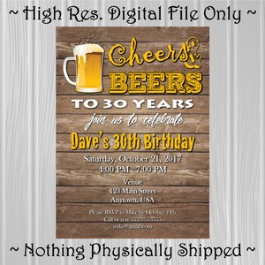 Geburtstagsparty-Einladung für Erwachsene | Prost & Bier | Individuelle Einladung | *DIGITALE DATEI*