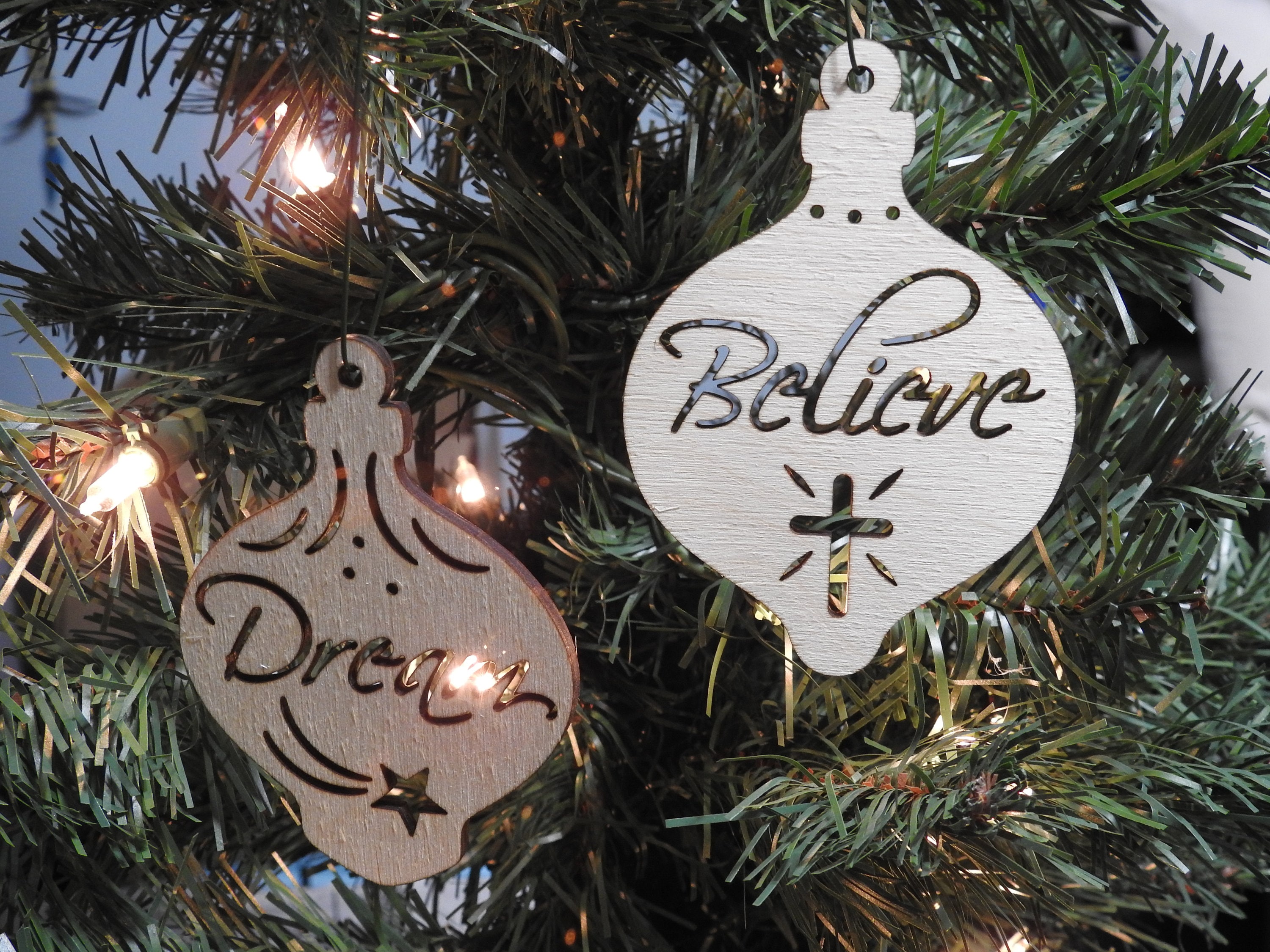 Traditional Christmas Words Ornament Set 12 Baltic Birch Etsy UK